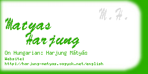matyas harjung business card